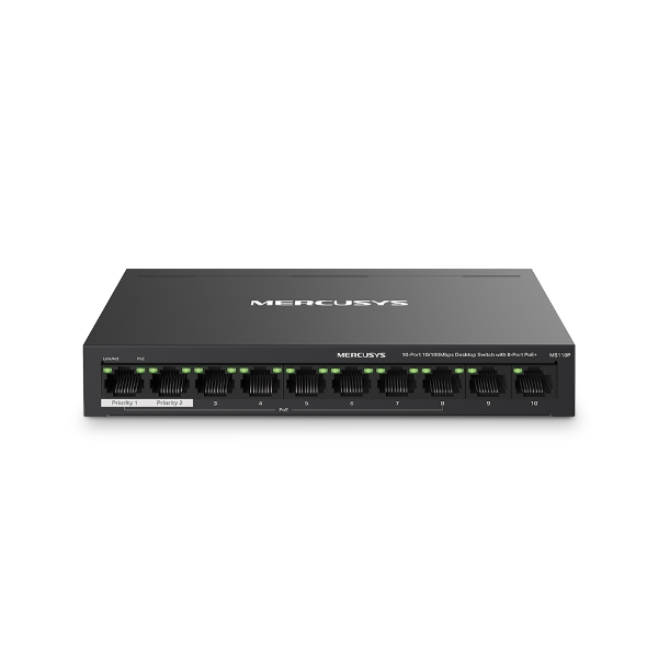 Mercusys 10-Port 10/100Mbps MS110P Desktop Switch with 8-Port PoE+