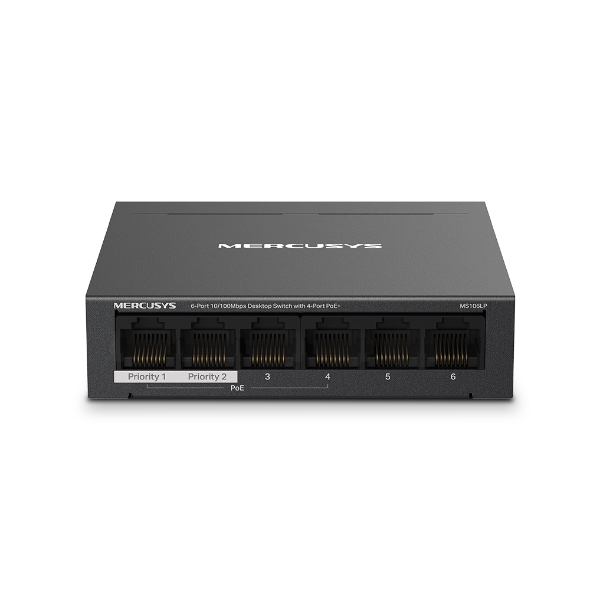 Mercusys 6-Port 10/100Mbps MS106LP Desktop Switch with 4-Port PoE+