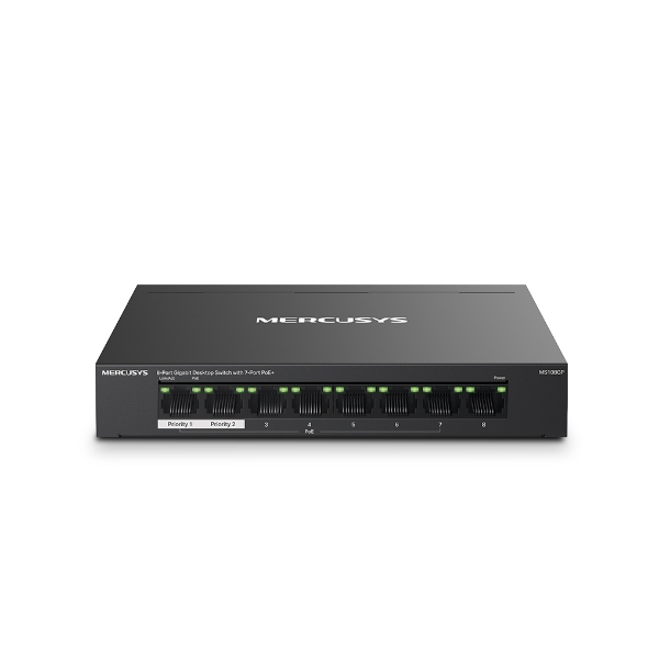 Mercusys 8-Port Gigabit MS108GP Desktop Switch with 7-Port PoE+