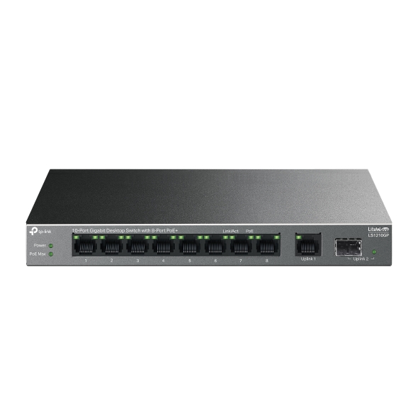 Tp-link LS1210GP UN 10-Port Gigabit Desktop Switch with 8-Port PoE+