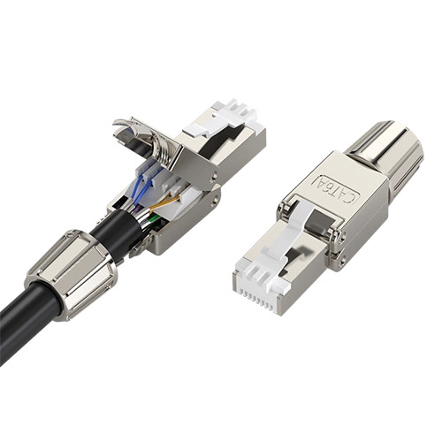 TT20 — CAT6A SFTP Ekranlı RJ45 Konnektoru (Metal Gövdə)