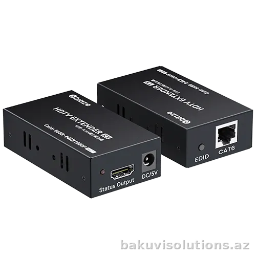 HQ27 — HDMI Uzadıcı (Extender) tək Cat5e/6 kabel ilə - 50 Metr