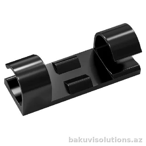 LX35 — Özüyapışan Kabel Saxlayıcı Klips (Qara) - 50 Ədəd