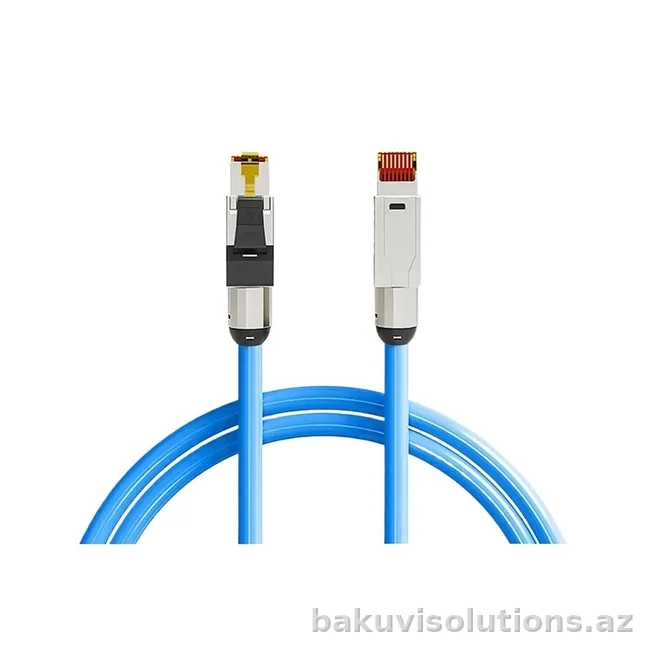 WX18 — Сетевой кабель Cat8 LSZH (PatchCord), Синий, 1 метр