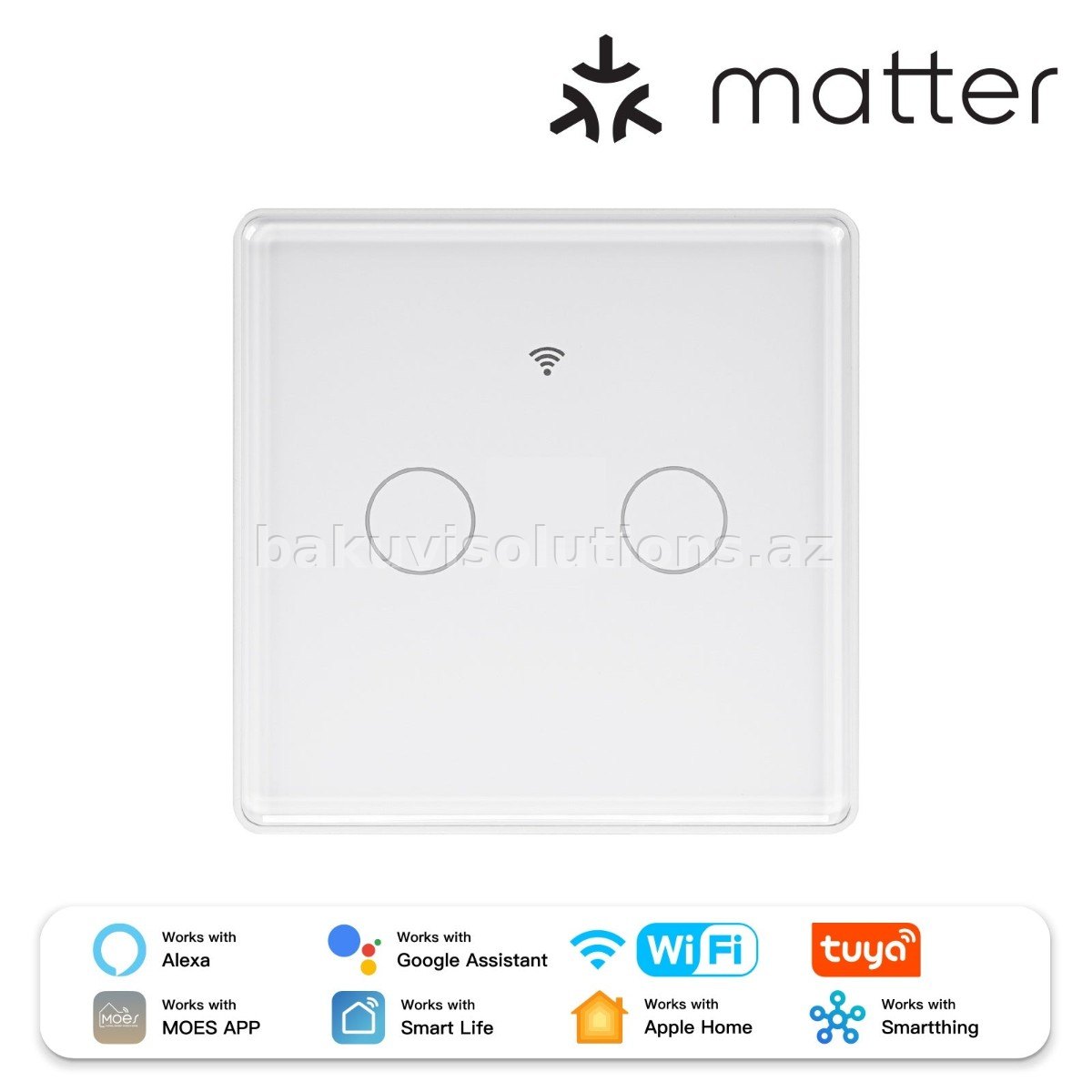 2-Gang Smart Wi-Fi Light Switch WS-EU2 (White/Black/Gold)